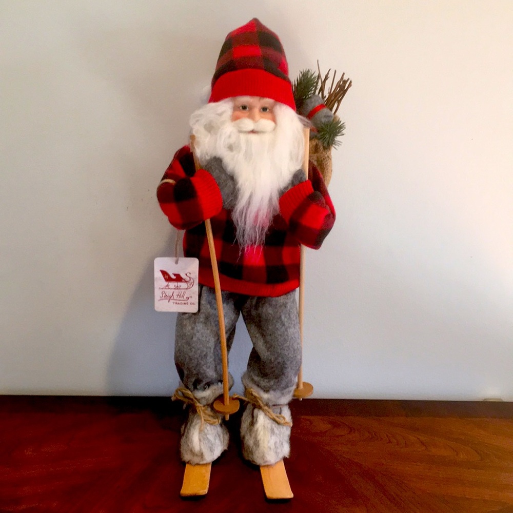 NWT Sleigh Hill Trading Co 18” Santa On Skis Figure Holidays Christmas Decor